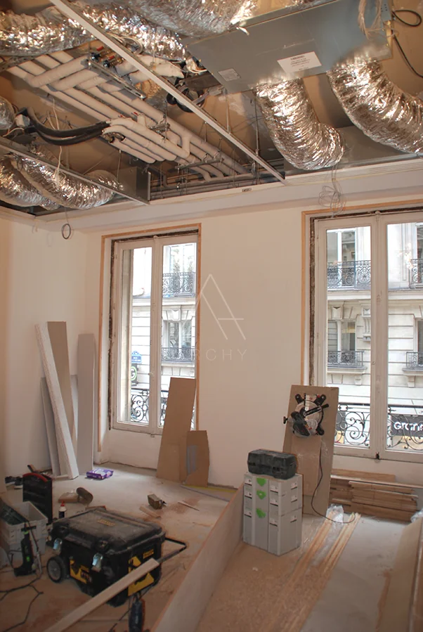 Réseaux et plafonds en chantier