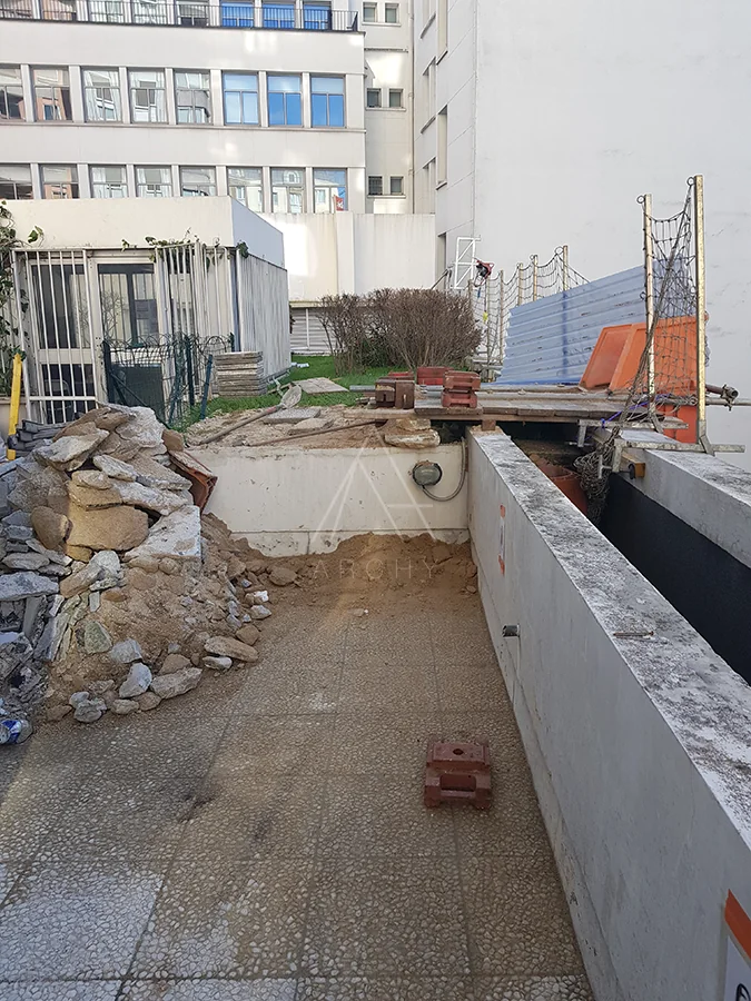 Terrasse en cours de transformation