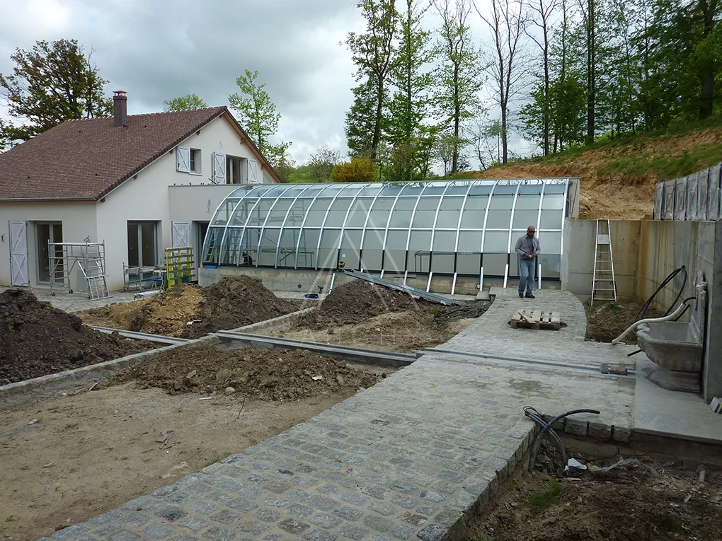Verrière et abords en chantier